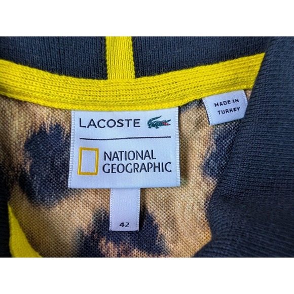 Lacoste x National Geographic Women's 42 Polo Shirt Animal Leopard Print - Picture 5 of 8